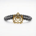 Black Beaded Bracelet with Moroccan Emblem Charm