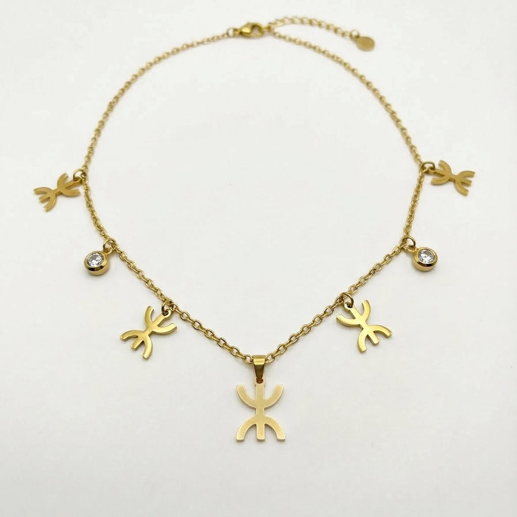 Gold-Tone Amazigh Symbol Necklace