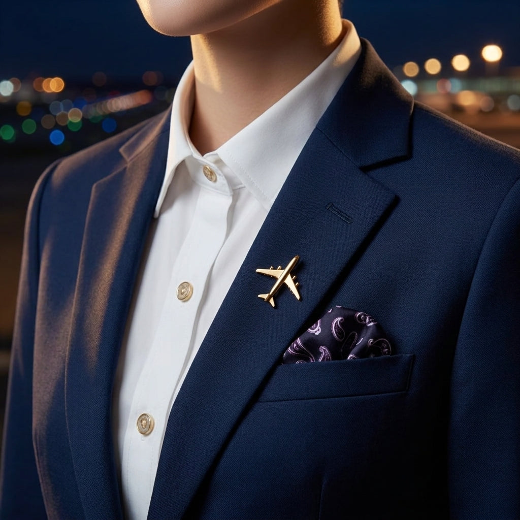 Gold airplane brooch as Christmas gift for pilot