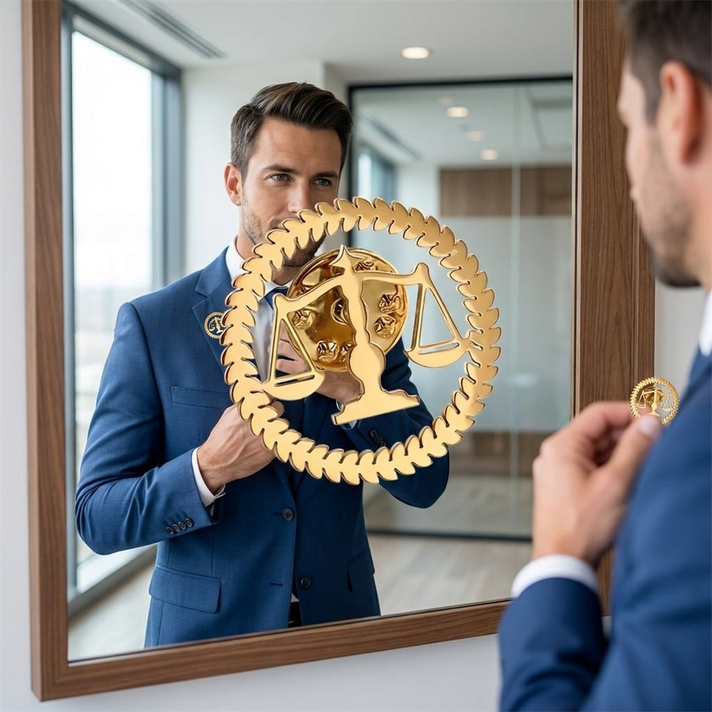 Épinglette Balance de la Justice - Broche Avocat Plaquée Or