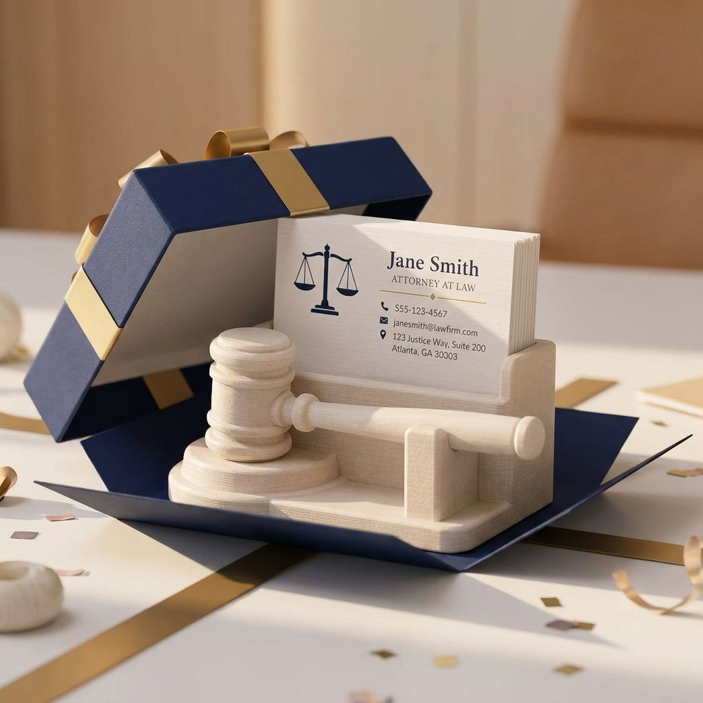 Porte-cartes de visite Balance de la Justice | Présentoir Avocat
