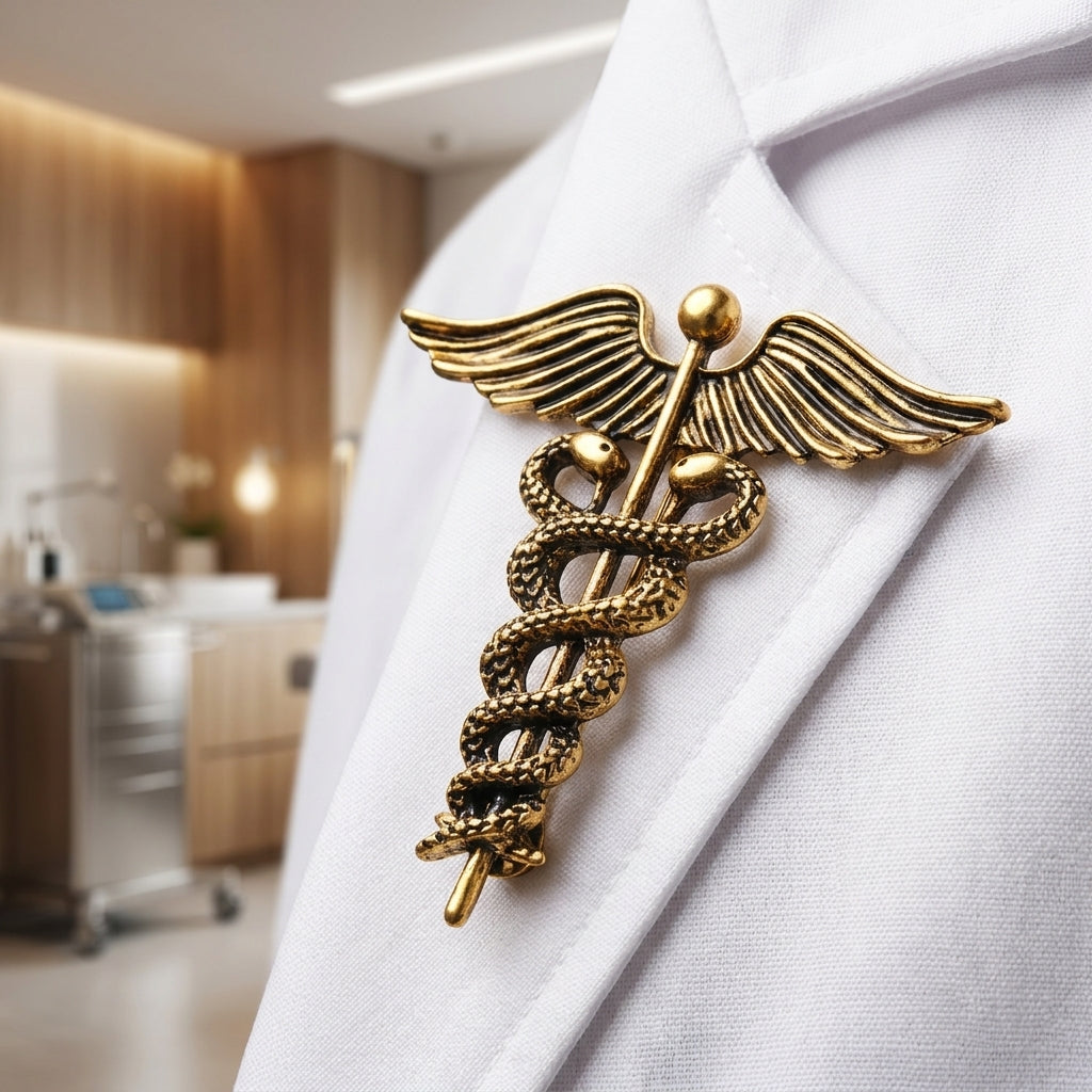 Broche Caducée Médicale Vintage – Cadeau Médecin & Infirmière